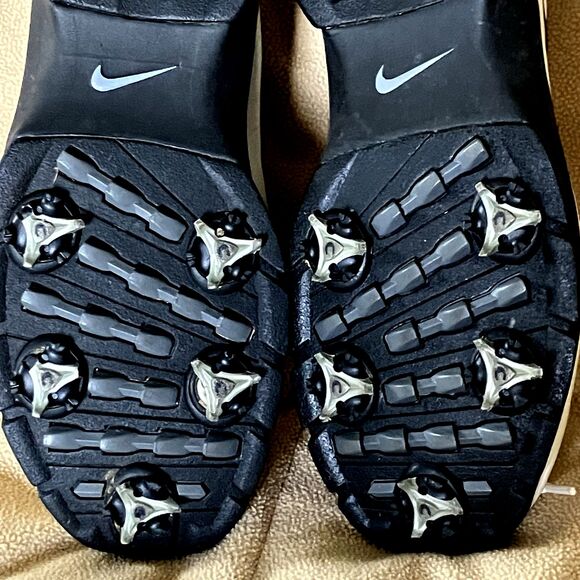 Nike Golf Shoes Sport Performance 307414 White Bicycle Toe 9 Men Removable Spike - Picture 12 of 14